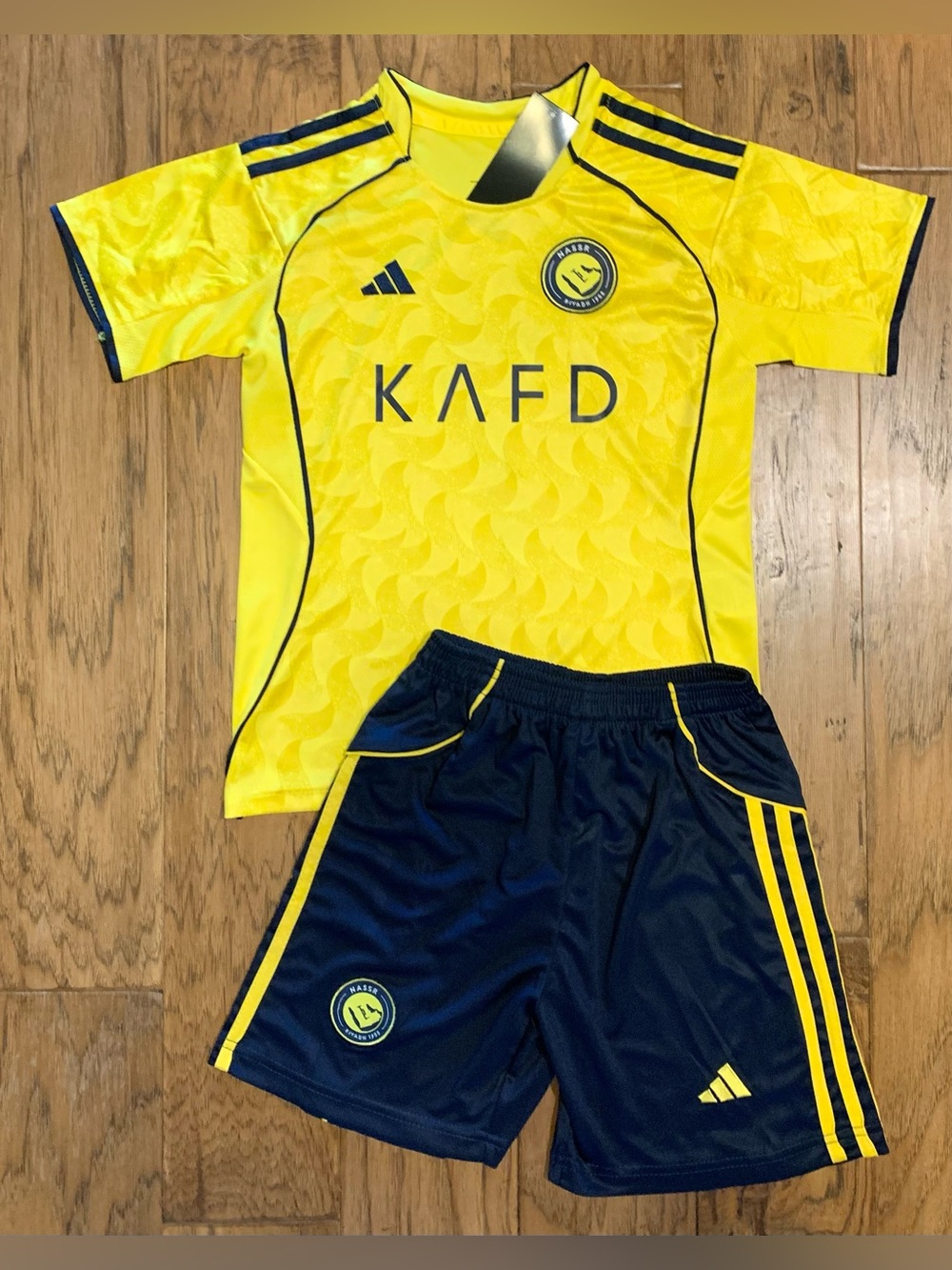 Cristiano Ronaldo Adidas Al Nassr Youth Soccer Jersey Kit - 2 Piece Set NWT